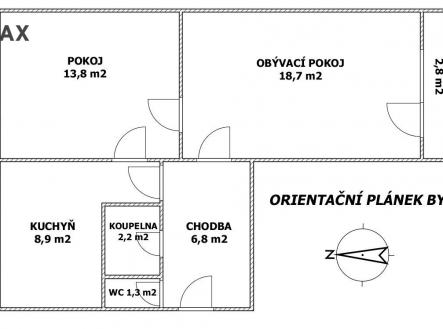 Prodej bytu, 2+1, 56 m²