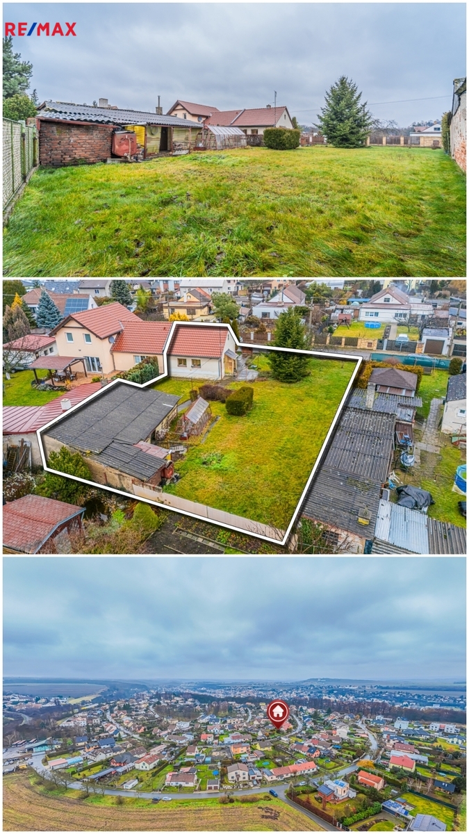 Pohled na dům a pozemek