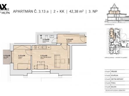 Prodej bytu, 2+kk, 42 m²