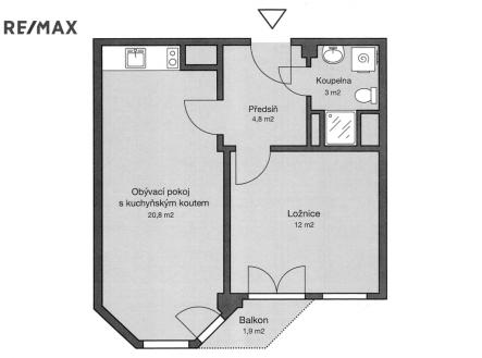 Prodej bytu, 2+kk, 43 m²