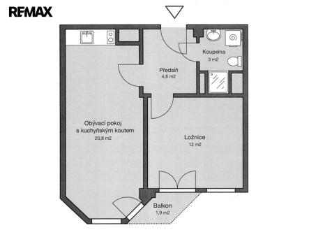 Prodej bytu, 2+kk, 43 m²