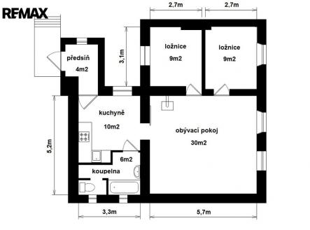 Pronájem bytu, 3+1, 75 m²