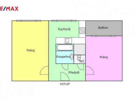 Pronájem bytu, 2+1, 58 m²