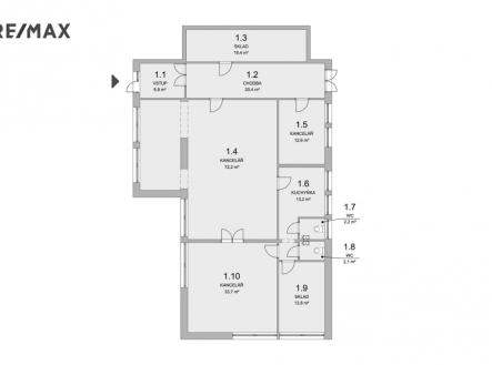 Pronájem kanceláře, 166 m²