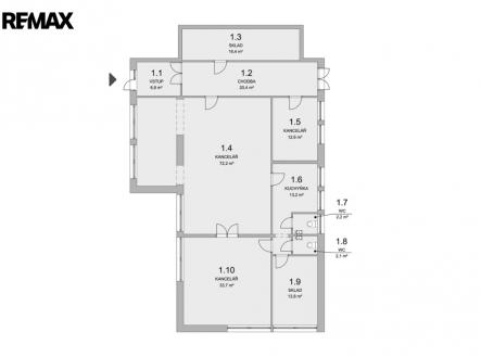 Pronájem kanceláře, 166 m²