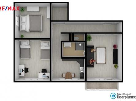 Pronájem bytu, 3+1, 69 m²