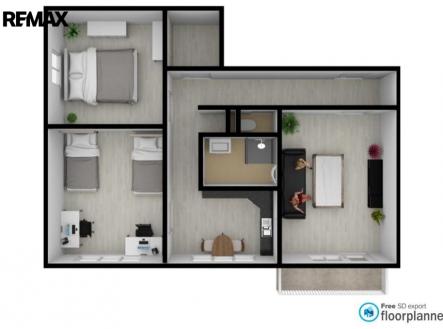 Pronájem bytu, 3+1, 69 m²