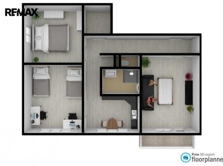 Pronájem bytu, 3+1, 69 m²