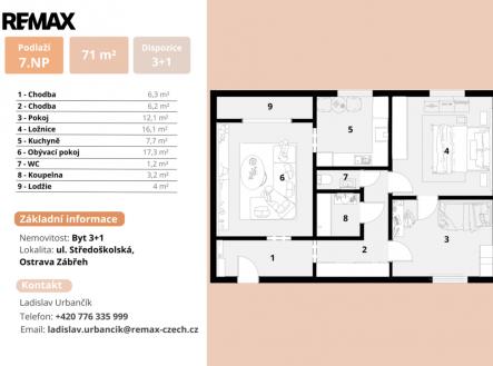 Prodej bytu, 3+1, 75 m²