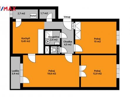 Pronájem bytu, 3+1, 73 m²