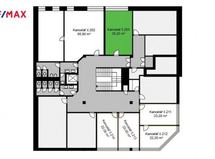 Pronájem - kanceláře, 35 m²