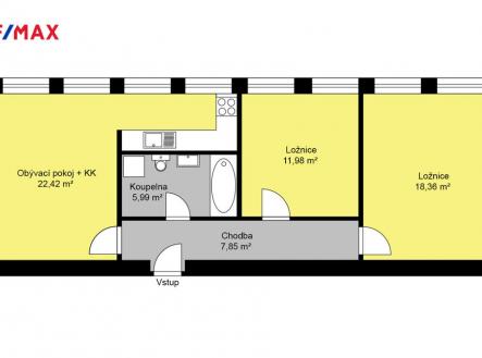 Pronájem bytu, 3+kk, 66 m²