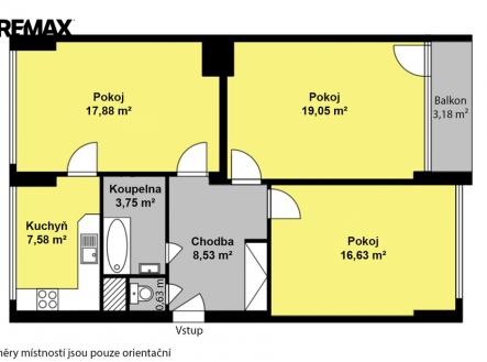 Prodej bytu, 3+1, 72 m²
