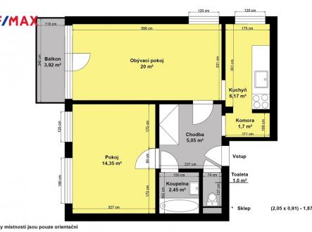 Prodej bytu, 2+1, 54 m²