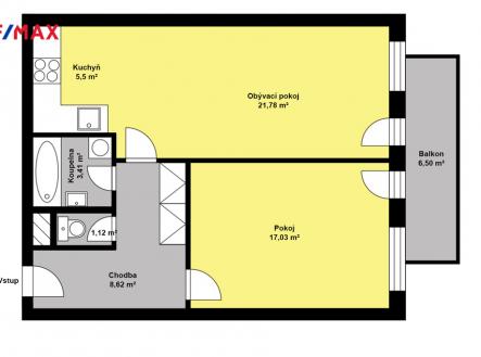 Pronájem bytu, 2+kk, 59 m²