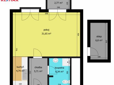 Pronájem bytu, 1+kk, 58 m²