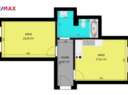 Pronájem bytu, 2+kk, 47 m²