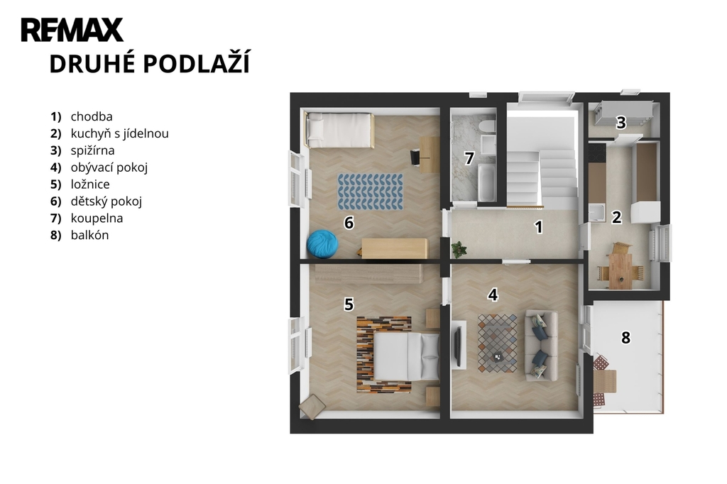 Orientační půdorys 2.podlaží