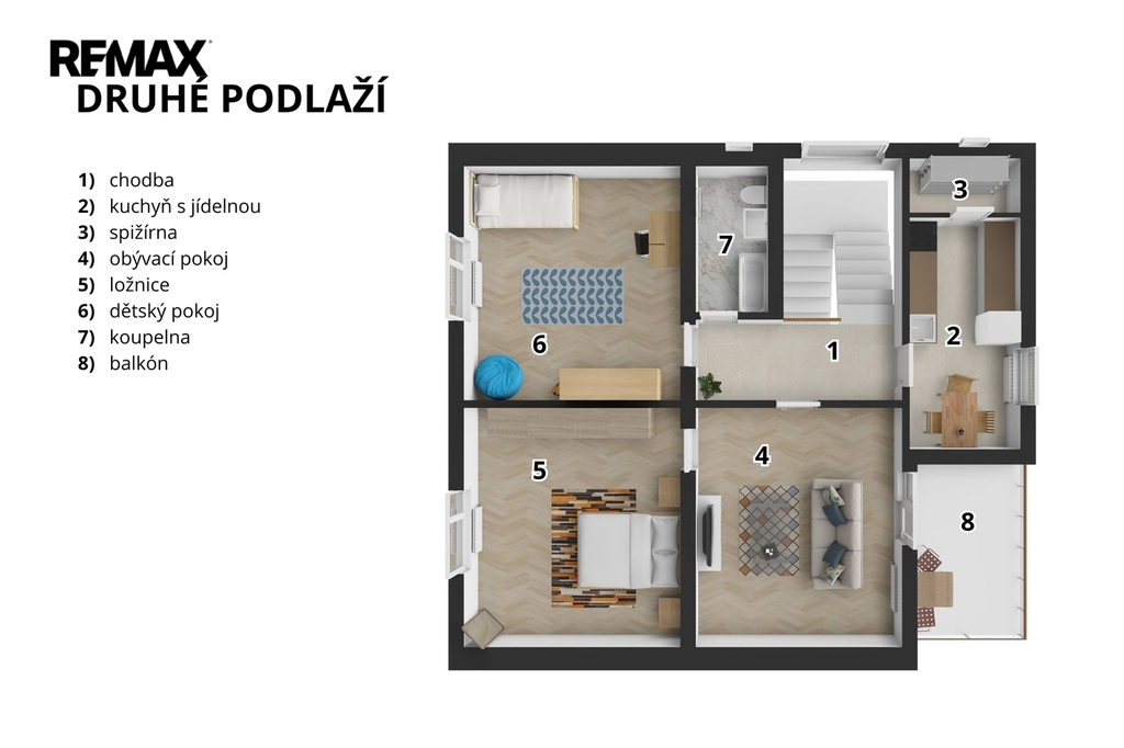 Orientační půdorys 2.podlaží