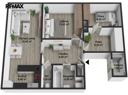 Prodej bytu, 4+kk, 83 m²