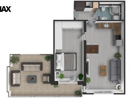Pronájem bytu, 2+kk, 52 m²