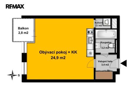 Prodej bytu, 1+kk, 37 m²