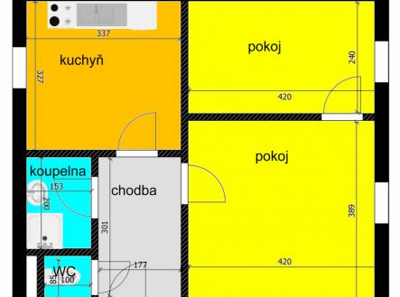 Pronájem bytu, 2+1, 47 m²