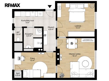 Prodej bytu, 3+kk, 58 m²