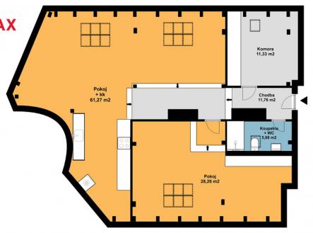 Pronájem bytu, 2+kk, 112 m²