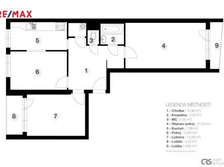 Pronájem bytu, 3+1, 62 m²