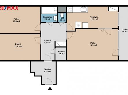 Prodej bytu, 3+1, 77 m²