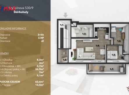 Prodej bytu, 3+kk, 76 m²