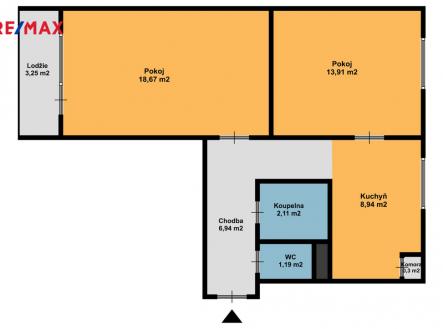 Pronájem bytu, 2+1, 53 m²