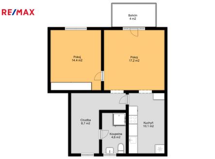 Pronájem bytu, 2+1, 60 m²