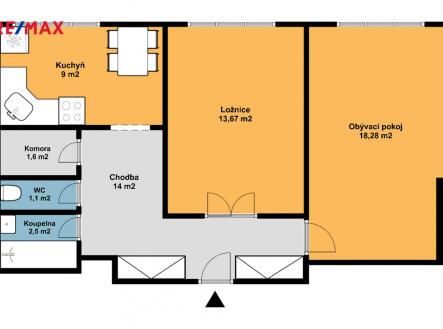 Prodej bytu, 2+1, 66 m²