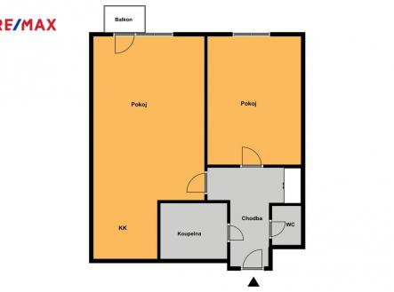 Pronájem bytu, 2+kk, 54 m²