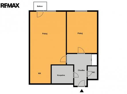 Pronájem bytu, 2+kk, 54 m²