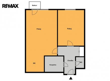 Pronájem bytu, 2+kk, 54 m²