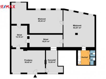 Pronájem obchodní prostor, 170 m²