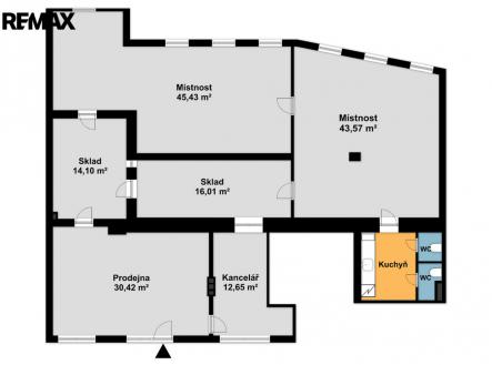 Pronájem obchodní prostor, 170 m²
