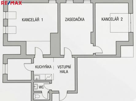 Pronájem kanceláře, 91 m²
