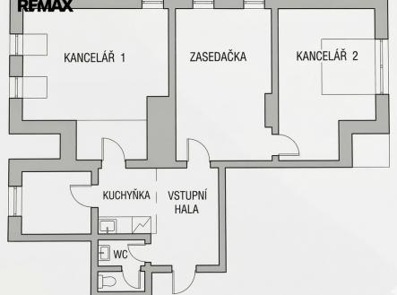 Pronájem kanceláře, 91 m²