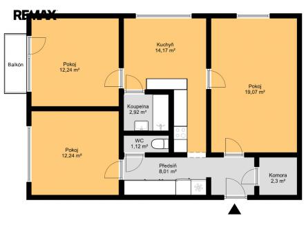 Pronájem bytu, 3+1, 72 m²