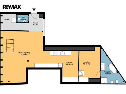 Pronájem bytu, 2+kk, 94 m²