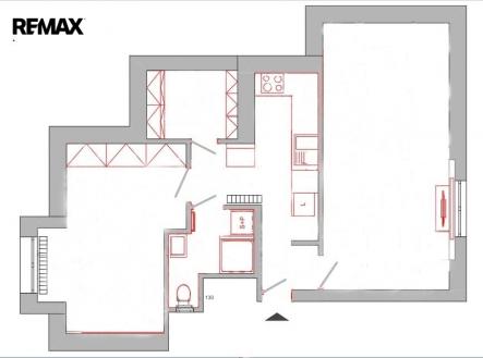 Pronájem bytu, 2+kk, 59 m²