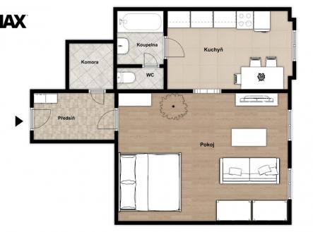 Pronájem bytu, 2+kk, 49 m²