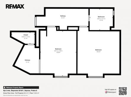 Pronájem bytu, 2+kk, 50 m²