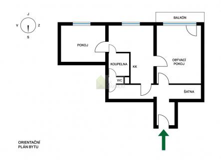 Prodej bytu, 2+1, 56 m²