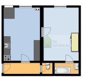 Pronájem bytu, 2+kk, 43 m²
