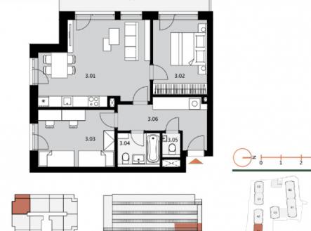 Prodej bytu, 3+kk, 72 m²